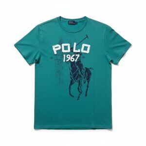 Polo by Ralph Lauren Boys Horse Print Graphic Tee Shirt Large 14-16 Short Sleeve
